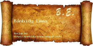 Bánhidy Emma névjegykártya