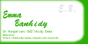 emma banhidy business card
